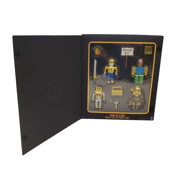 Roblox Other - Roblox Gold 15th Anniversary Gold Collectors Set Limited Edition Figures 4pk